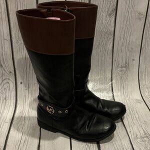 Michael Kors Black and Brown Kids Boots tall zipper little girls size 3